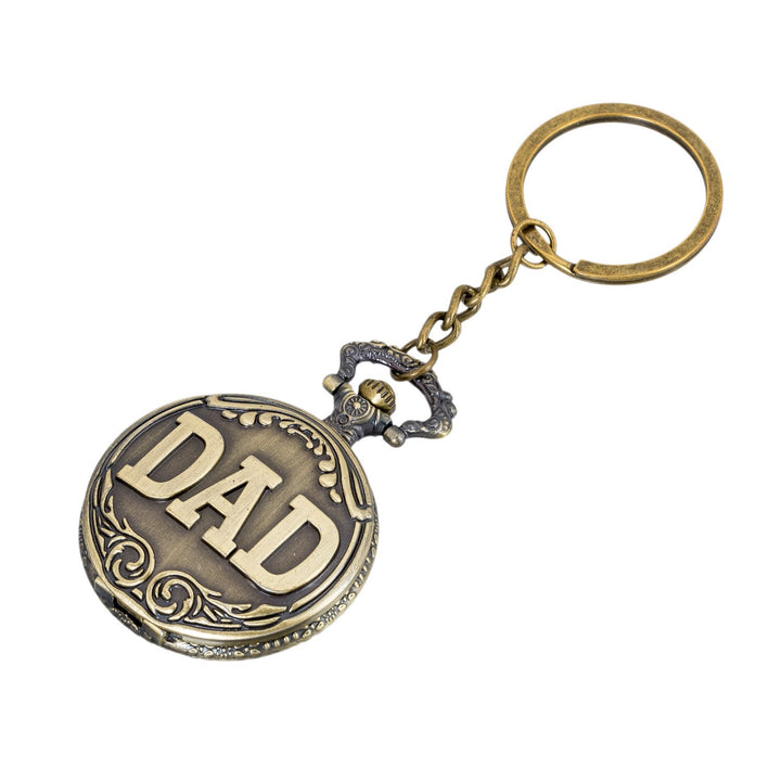 "DAD" Embossed Pocket Watch Keychain