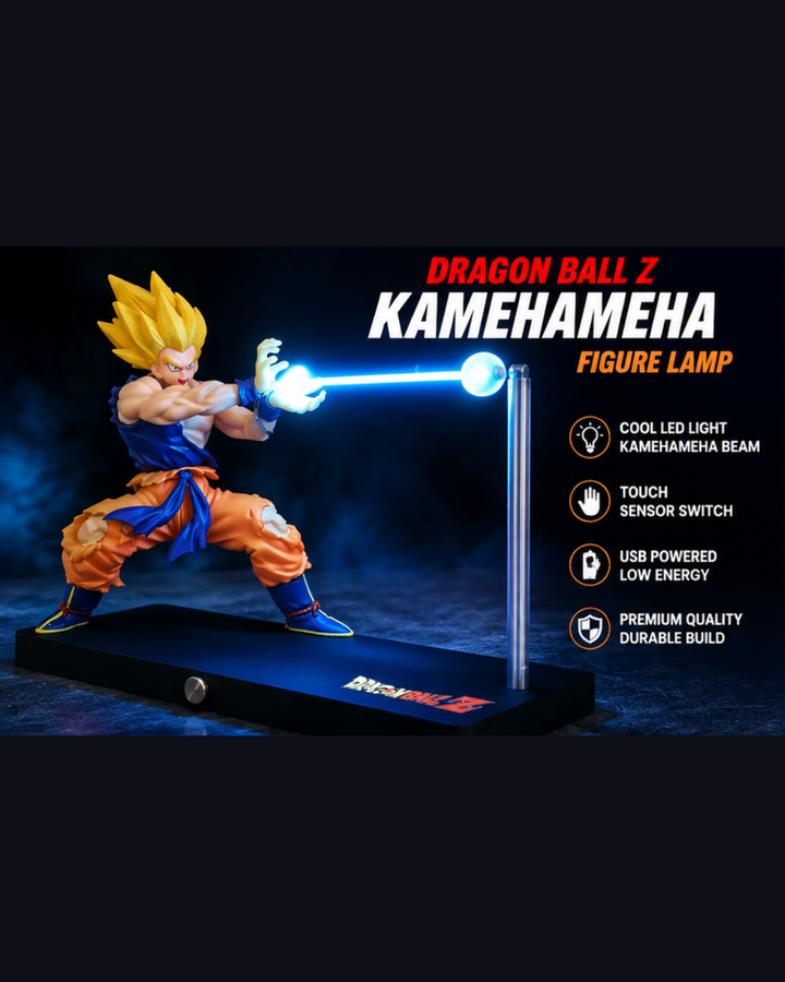 Dragon Ball Z Super Saiyan Goku Kamehameha LED Figure Lamp | Anime Night Light with Touch Sensor & USB Power | Desk Decor Gift for DBZ Fans
