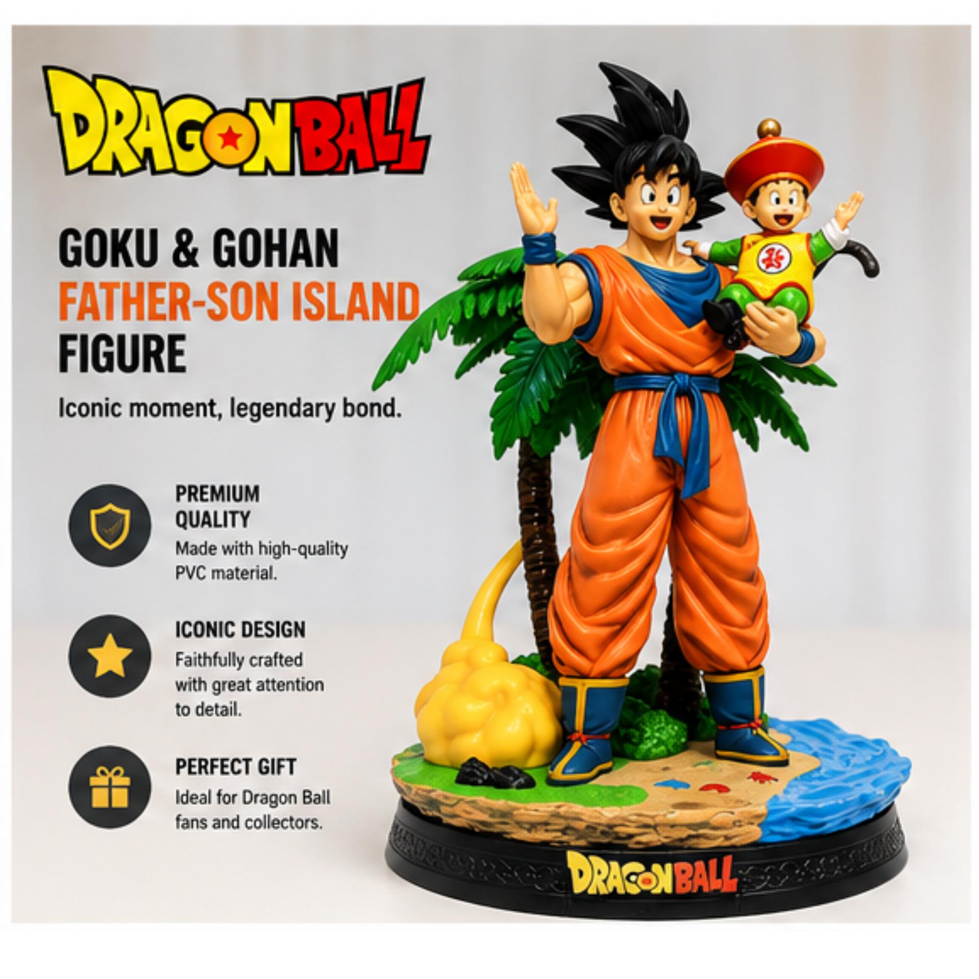 Goku & Gohan Figure (25 cm) – Dragon Ball Z Father-Son Collectible Statue | Premium Anime Display