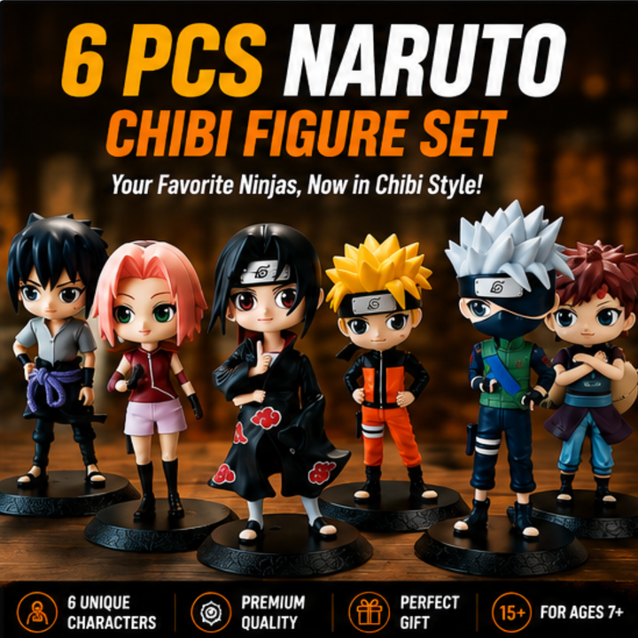 Naruto Chibi Action Figure Set (6 Characters) | Naruto, Sasuke, Sakura, Kakashi, Itachi & Gaara Collectible Anime Mini Figures