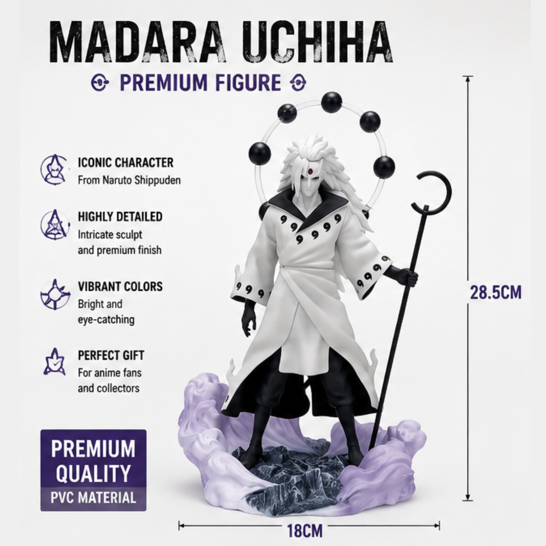 Madara Uchiha Action Figure, 24 CM
