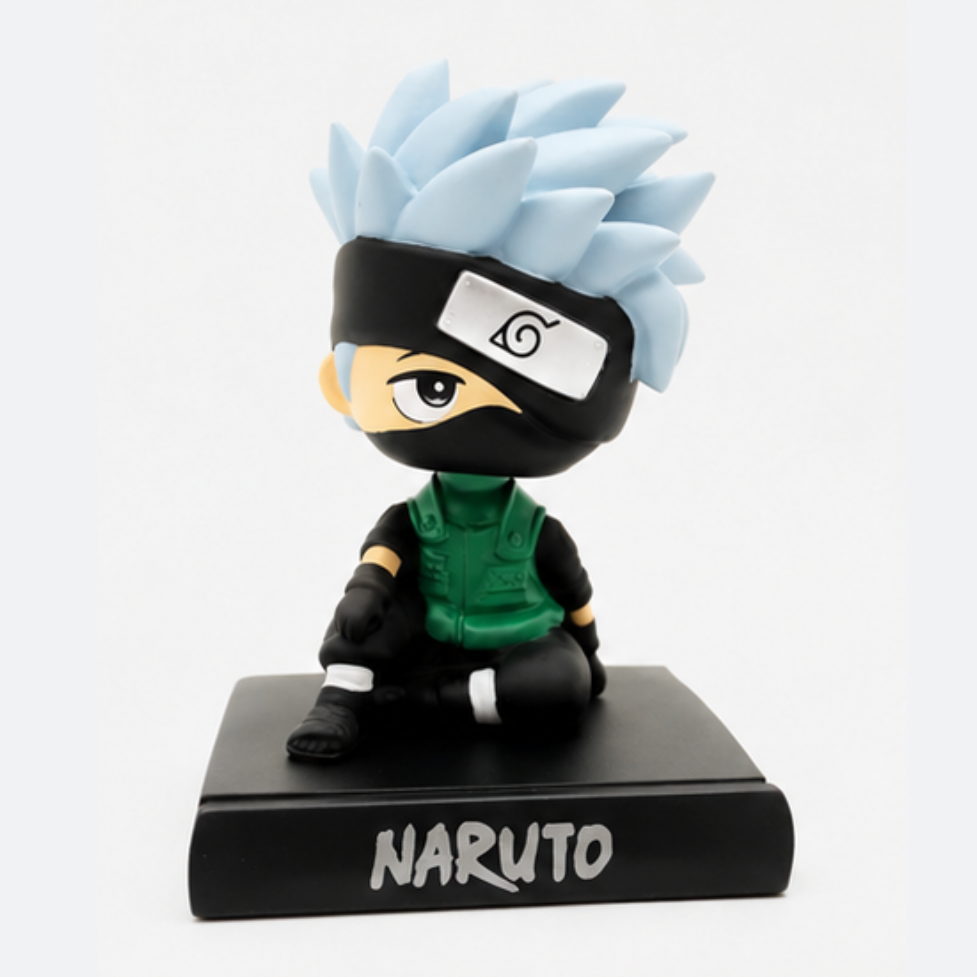 Kakashi Hatake Bobblehead Mobile Stand | Naruto Dashboard & Desk Decor Figure | Anime Phone Holder Collectible