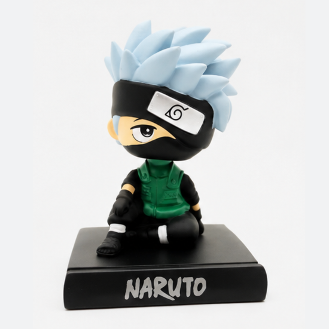 Kakashi Hatake Bobblehead Mobile Stand | Naruto Dashboard & Desk Decor Figure | Anime Phone Holder Collectible