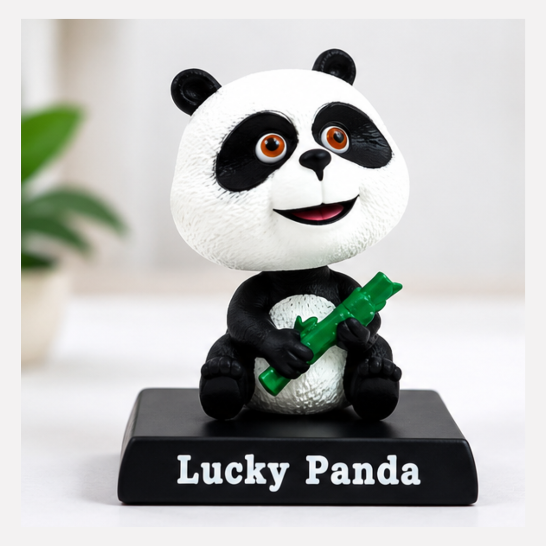 Lucky Panda Bobblehead Figurine | Cute Panda Desk Decor | Car Dashboard Showpiece | Lucky Gift Collectible