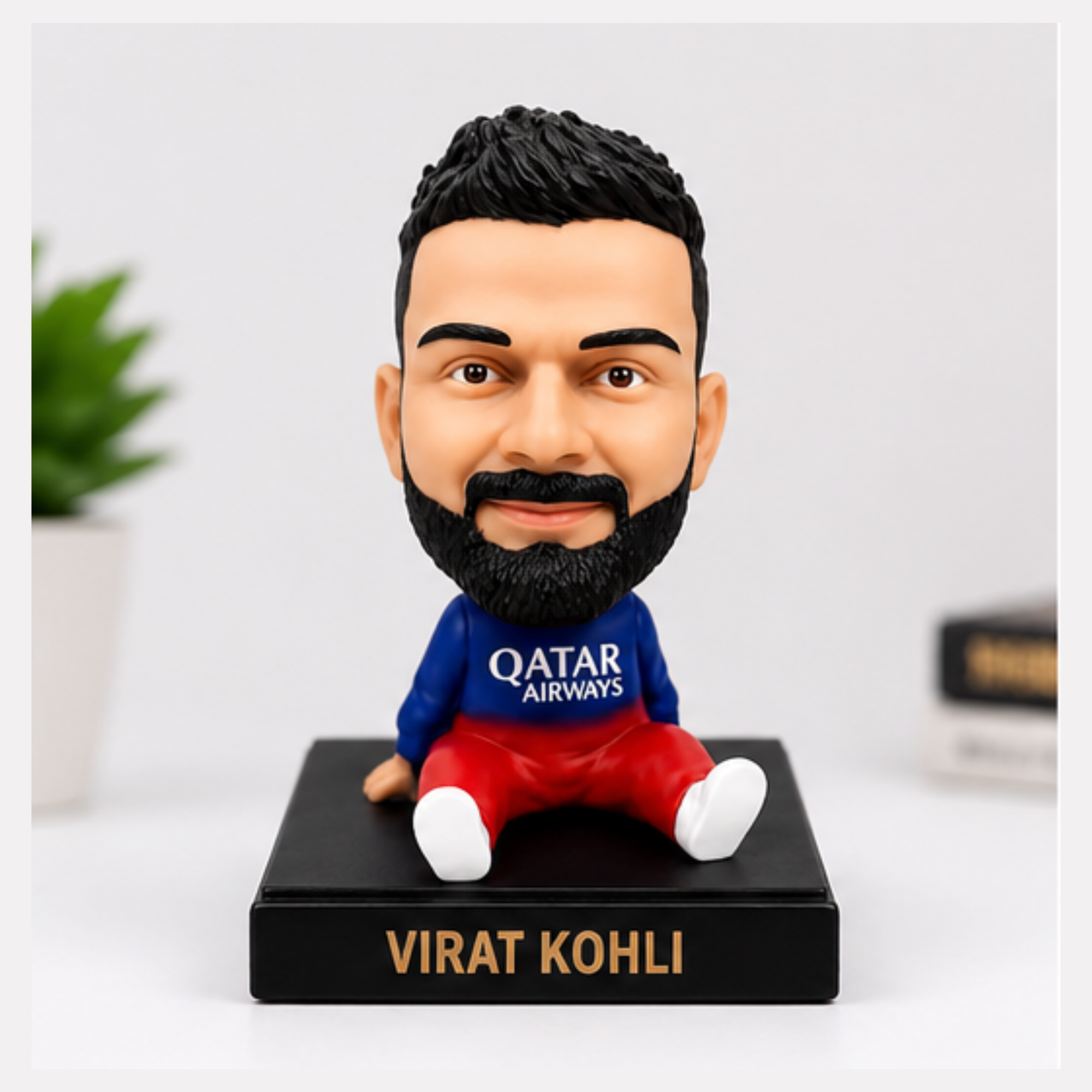 Virat Kohli Bobblehead Dashboard Figurine – Cricket Legend Car Dashboard Showpiece | Premium Collectible Mini Statue for Car, Office Desk & Home Decor