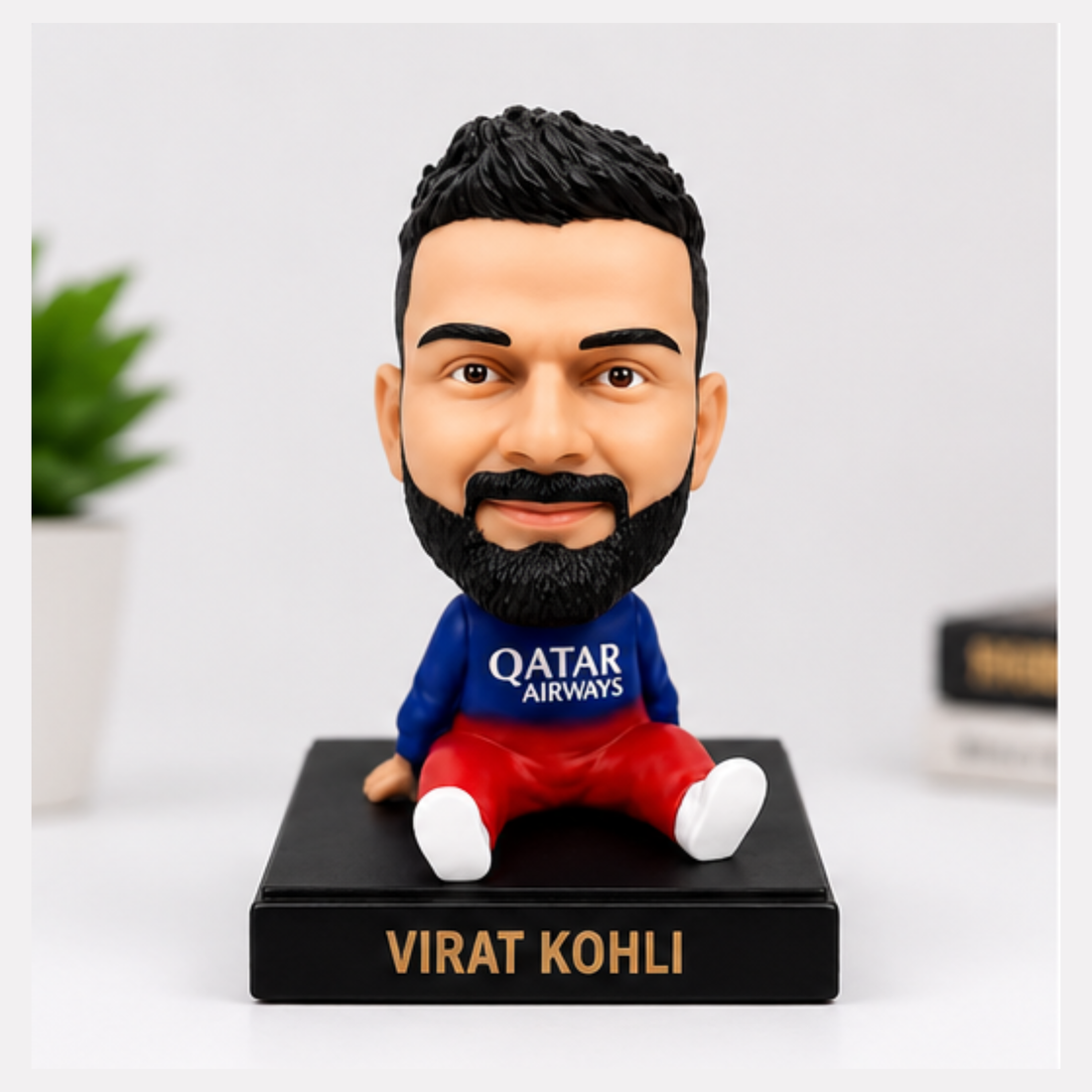 Virat Kohli Bobblehead Dashboard Figurine – Cricket Legend Car Dashboard Showpiece | Premium Collectible Mini Statue for Car, Office Desk & Home Decor