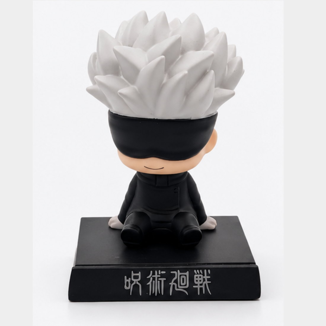 Gojo Satoru Bobblehead with Mobile Stand – Jujutsu Kaisen Anime Desk Decor | Premium PVC Collectible Figure for Car Dashboard, Office & Home