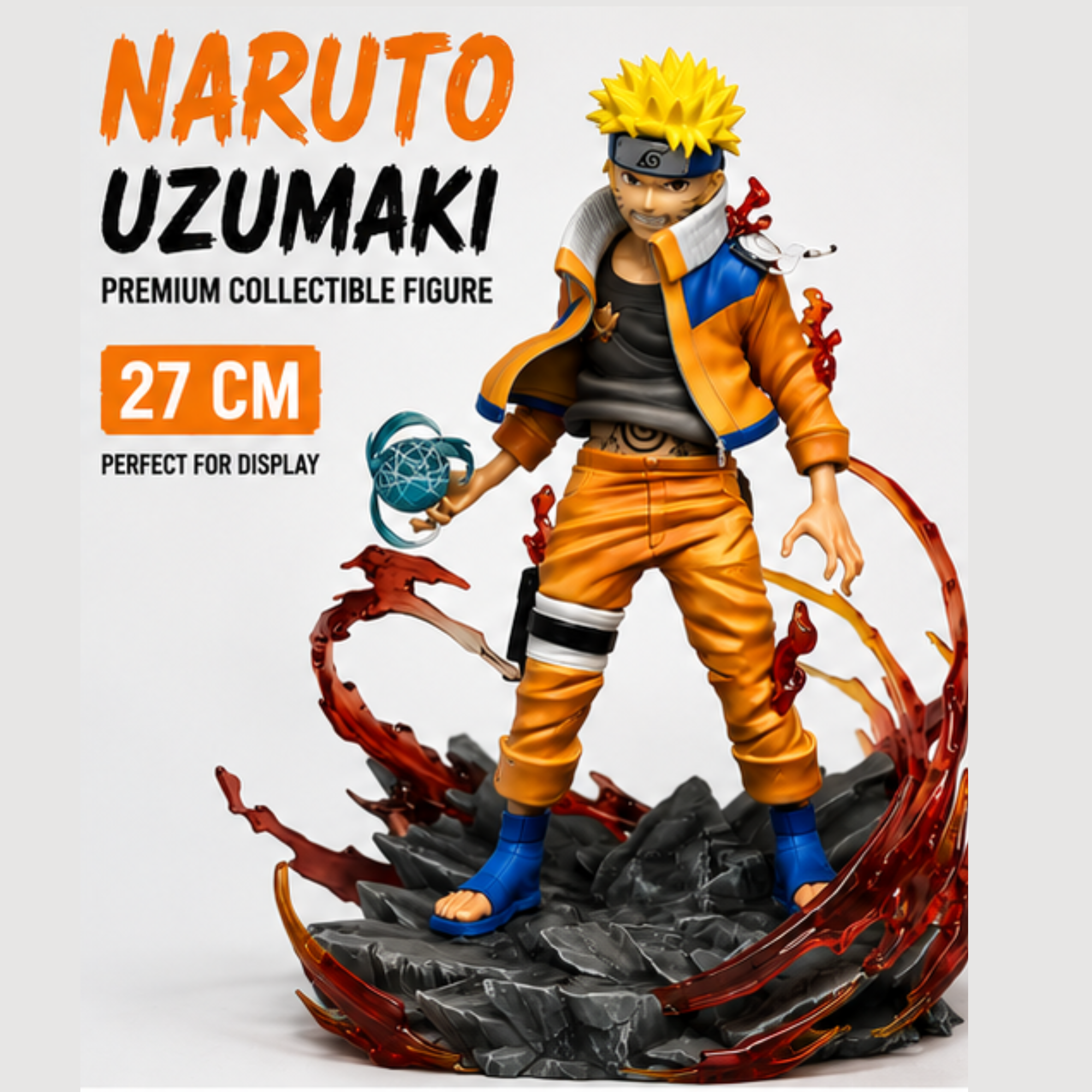 Naruto Uzumaki Rasengan Premium Anime Action Figure Statue (27 cm) | PVC Collectible Display Model for Anime Fans & Collectors