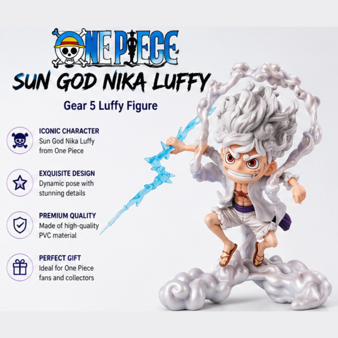 Luffy Gear 5 Action Figure, 16 CM