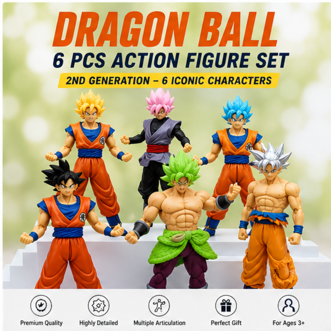 Dragon Ball Z Action Figures- Set of 6 (18 CM)