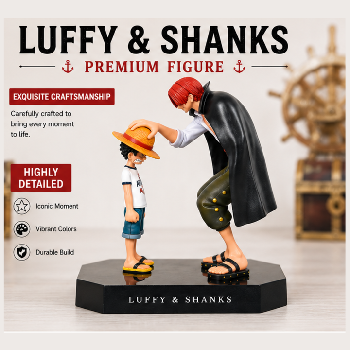 Luffy & Shanks Action Figure Set – One Piece Anime Collectible Duo | Premium Display Toys (18 CM)