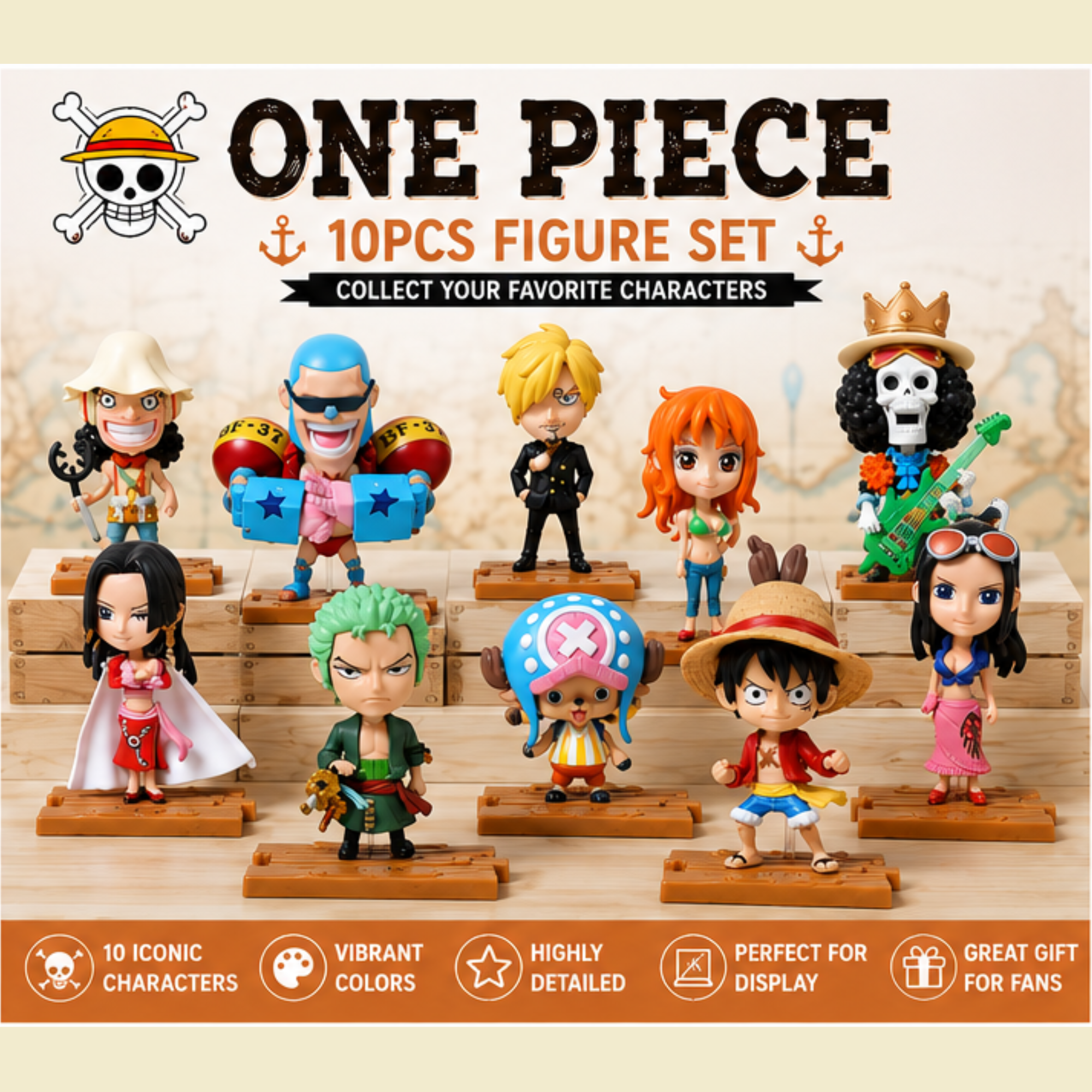 10 Pc One Piece Action Figure | Anime Merchandise