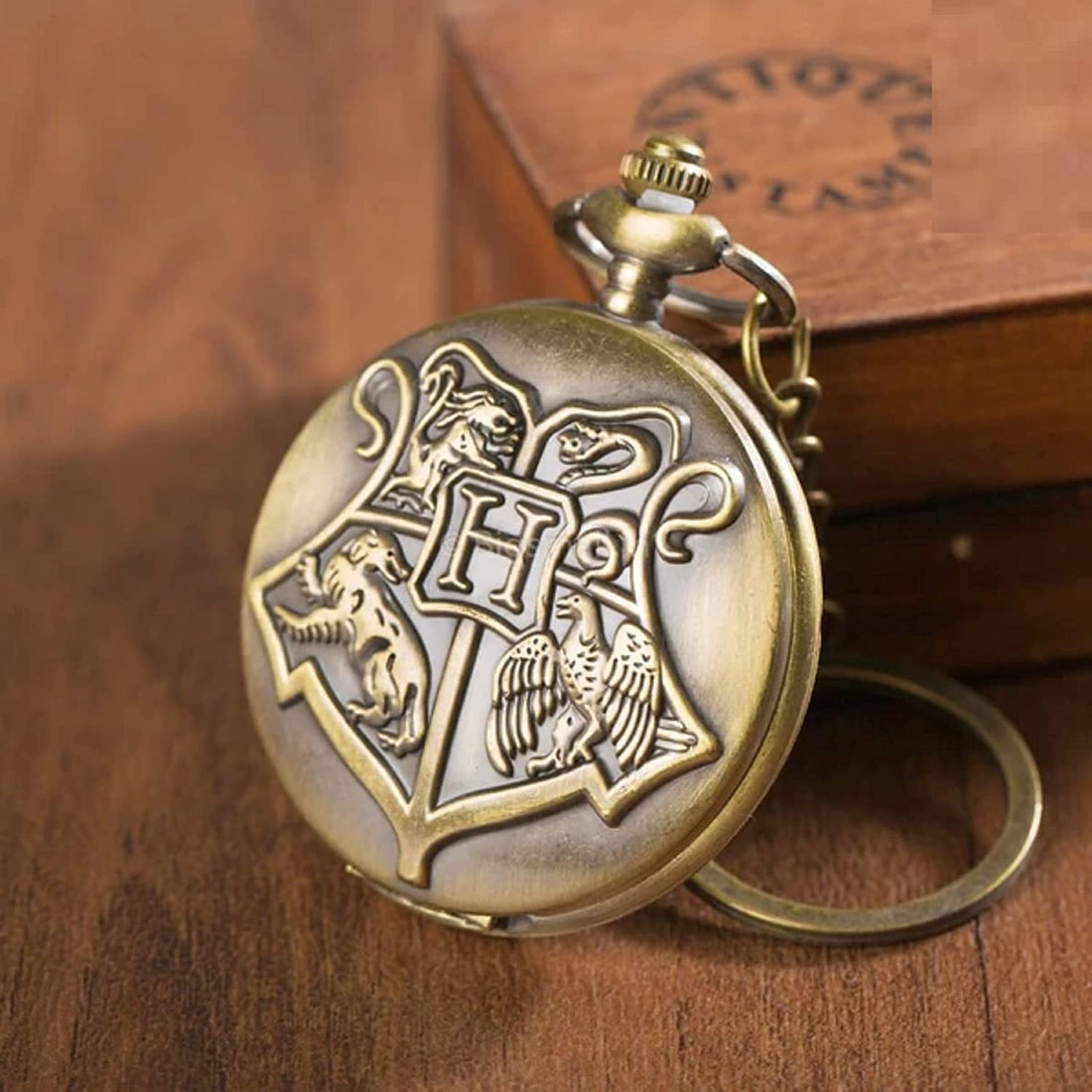 Vintage Harry Potter Metal Pocket Watch Keychain