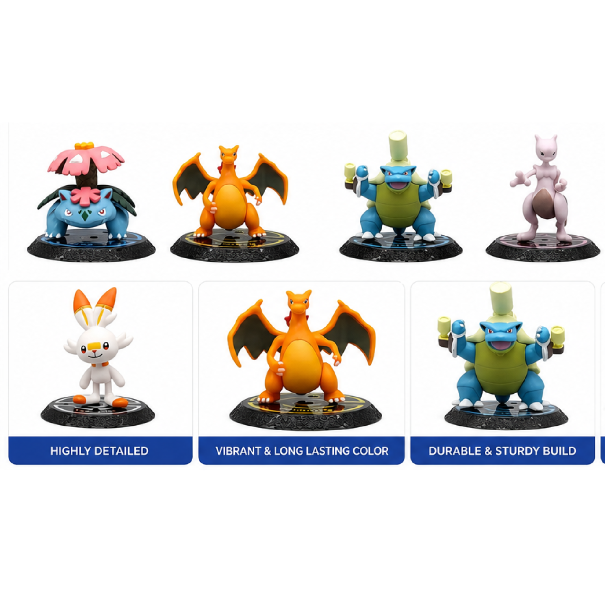 Pokémon Action Figure Set of 12 (6-8 cm Each) | Pikachu, Charizard, Mewtwo & More | PVC Collectible Mini Figures | Anime Desk Decor & Gift Set