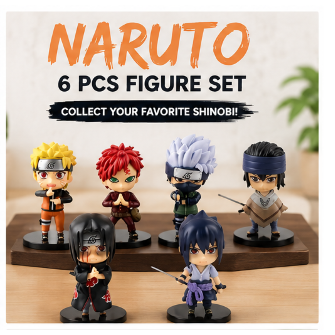 Naruto Mini Figure Set of 6 – Anime Character Collectibles | Premium Desk Display Toys (9-10 CM)