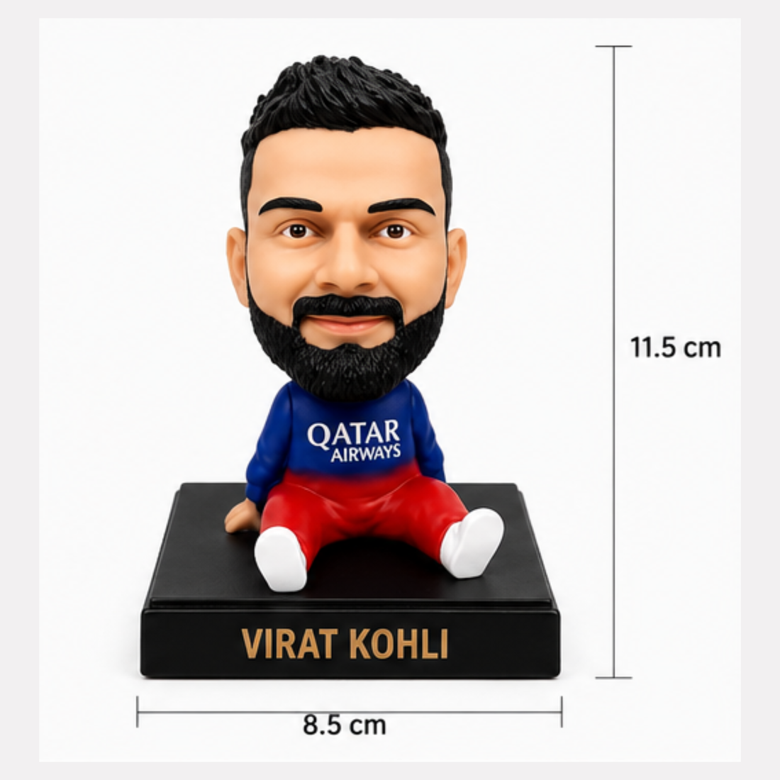 Virat Kohli Bobblehead Dashboard Figurine – Cricket Legend Car Dashboard Showpiece | Premium Collectible Mini Statue for Car, Office Desk & Home Decor