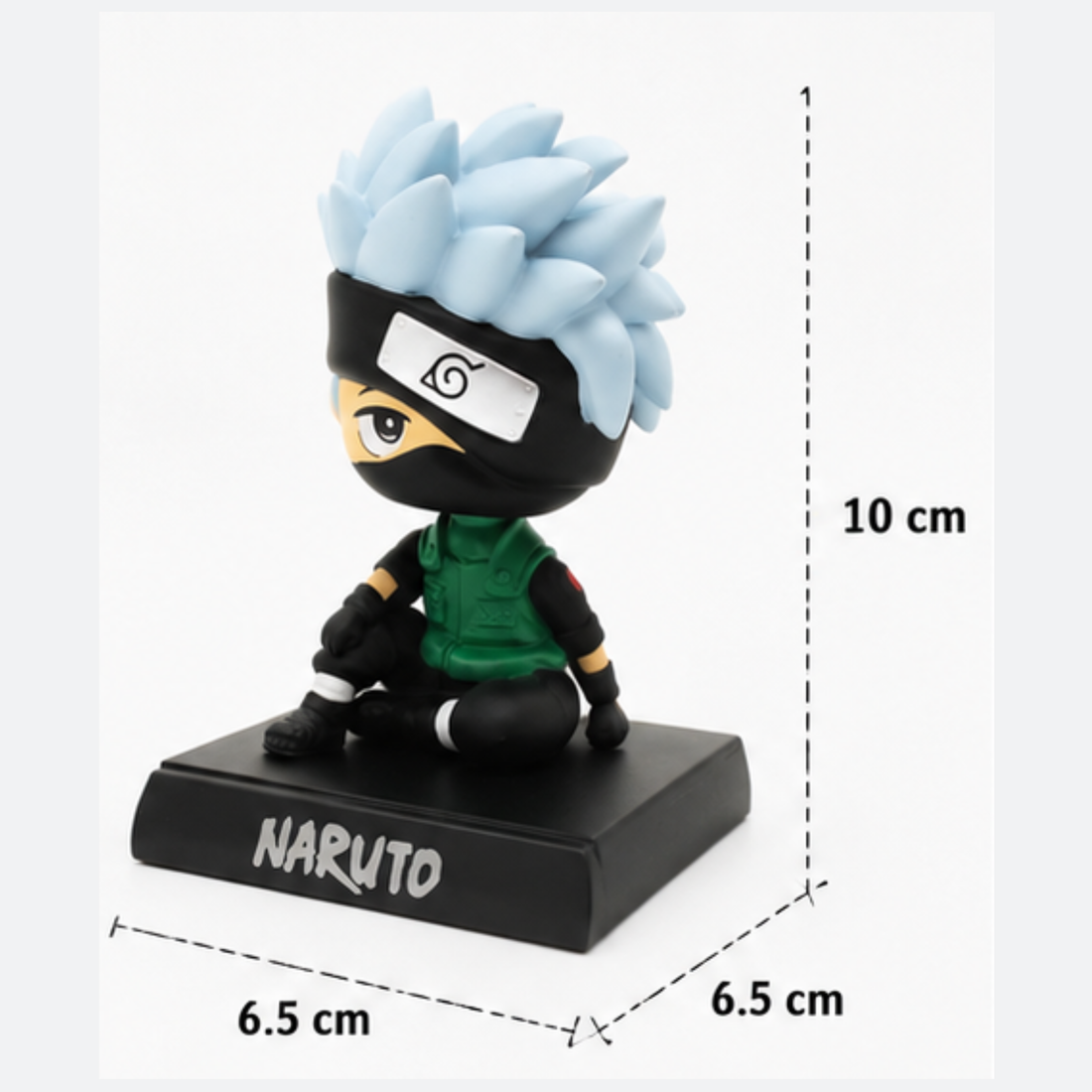 Kakashi Hatake Bobblehead Mobile Stand | Naruto Dashboard & Desk Decor Figure | Anime Phone Holder Collectible