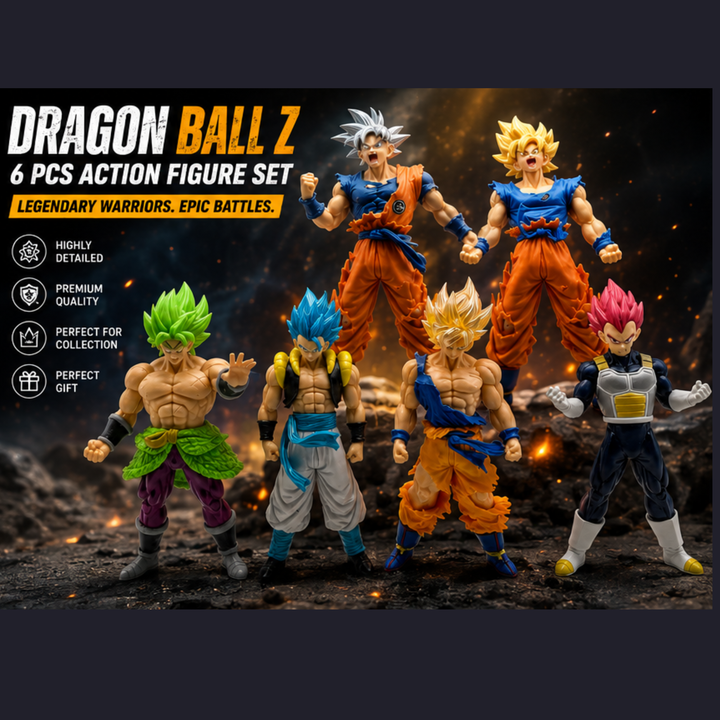 Dragon Ball Z Action Figures- Set of 6 (18 CM)