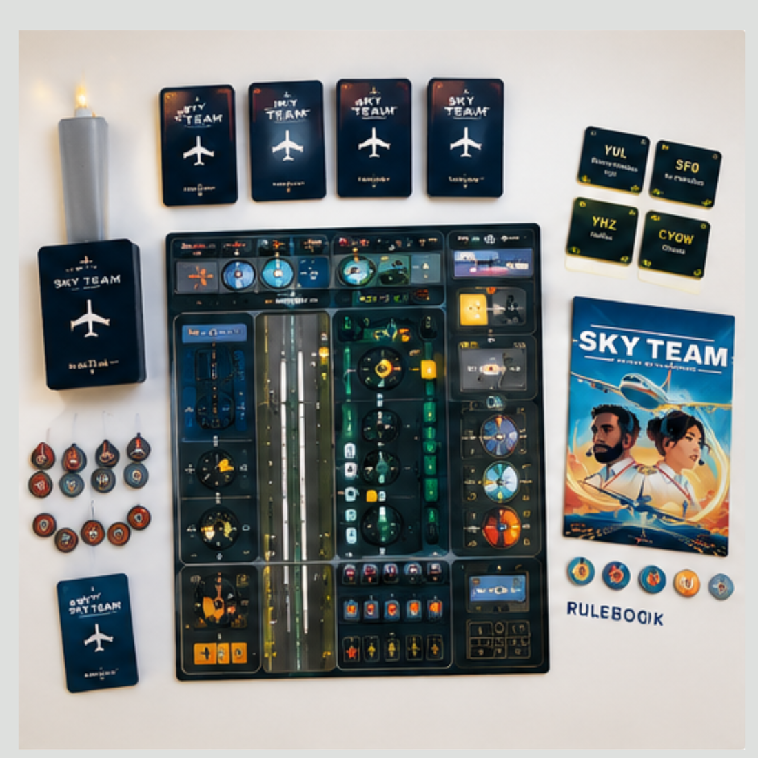 Sky Team: Prepare for Landing – Cooperative Aviation Strategy Board Game for 2 Players