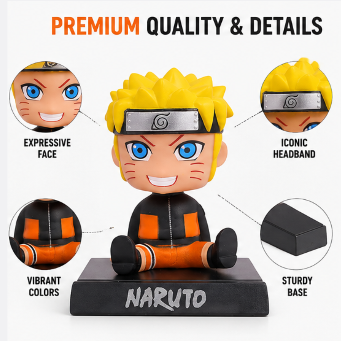 Naruto Chibi Sitting Figure Collectible Statue | Cute Anime Desk Decor | Premium PVC Action Figure for Fans & Collectors