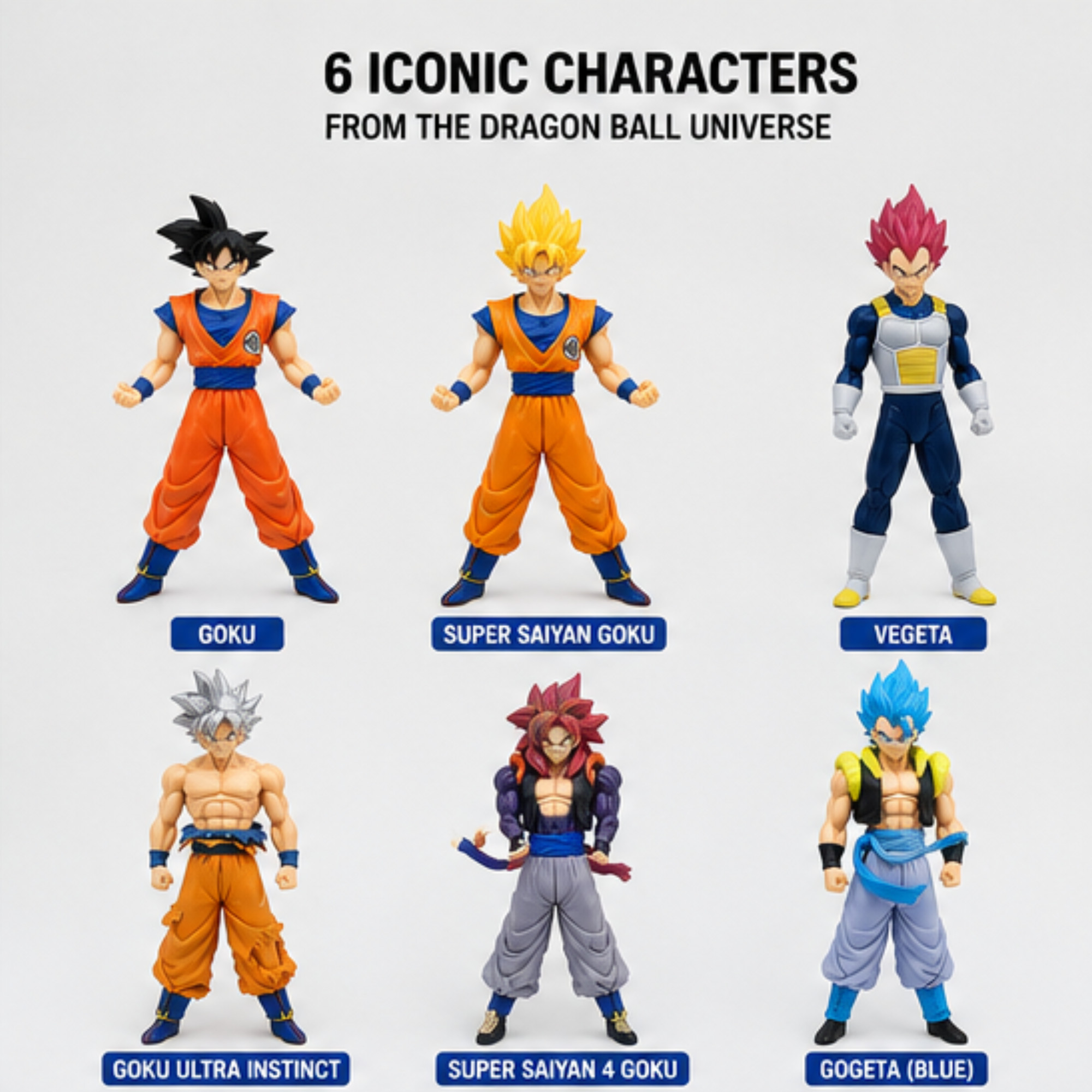 Dragon Ball Z Action Figures- Set of 6 (18 CM)