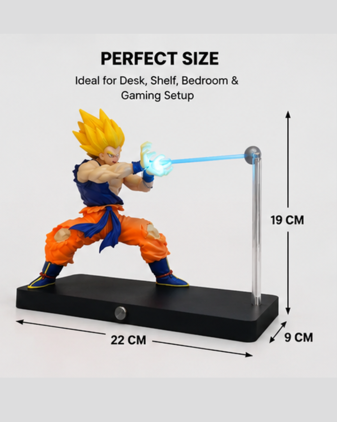 Dragon Ball Z Super Saiyan Goku Kamehameha LED Figure Lamp | Anime Night Light with Touch Sensor & USB Power | Desk Decor Gift for DBZ Fans