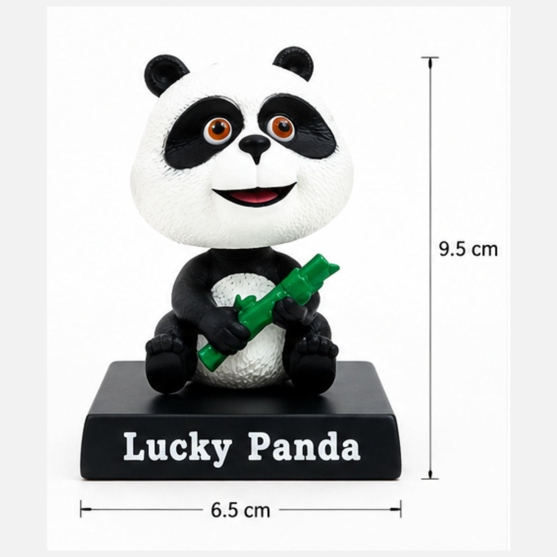 Lucky Panda Bobblehead Figurine | Cute Panda Desk Decor | Car Dashboard Showpiece | Lucky Gift Collectible