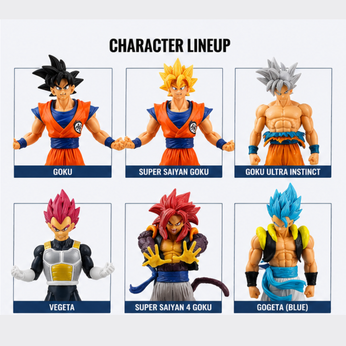 Dragon Ball Z Action Figures- Set of 6 (18 CM)