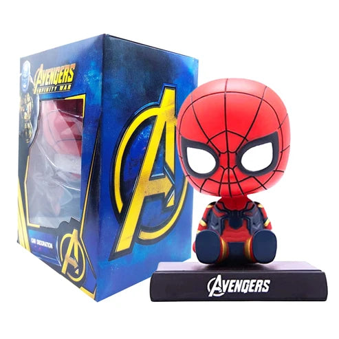 Spider Hero Bobblehead Car Dashboard Figure | Cute Superhero Wobble Head Toy | Desk Decor, Car Dashboard Accessory & Gift for Kids and Collectors
