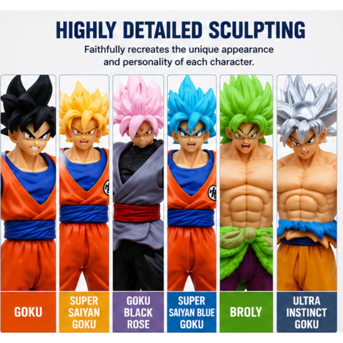 Dragon Ball Z Action Figures- Set of 6 (18 CM)
