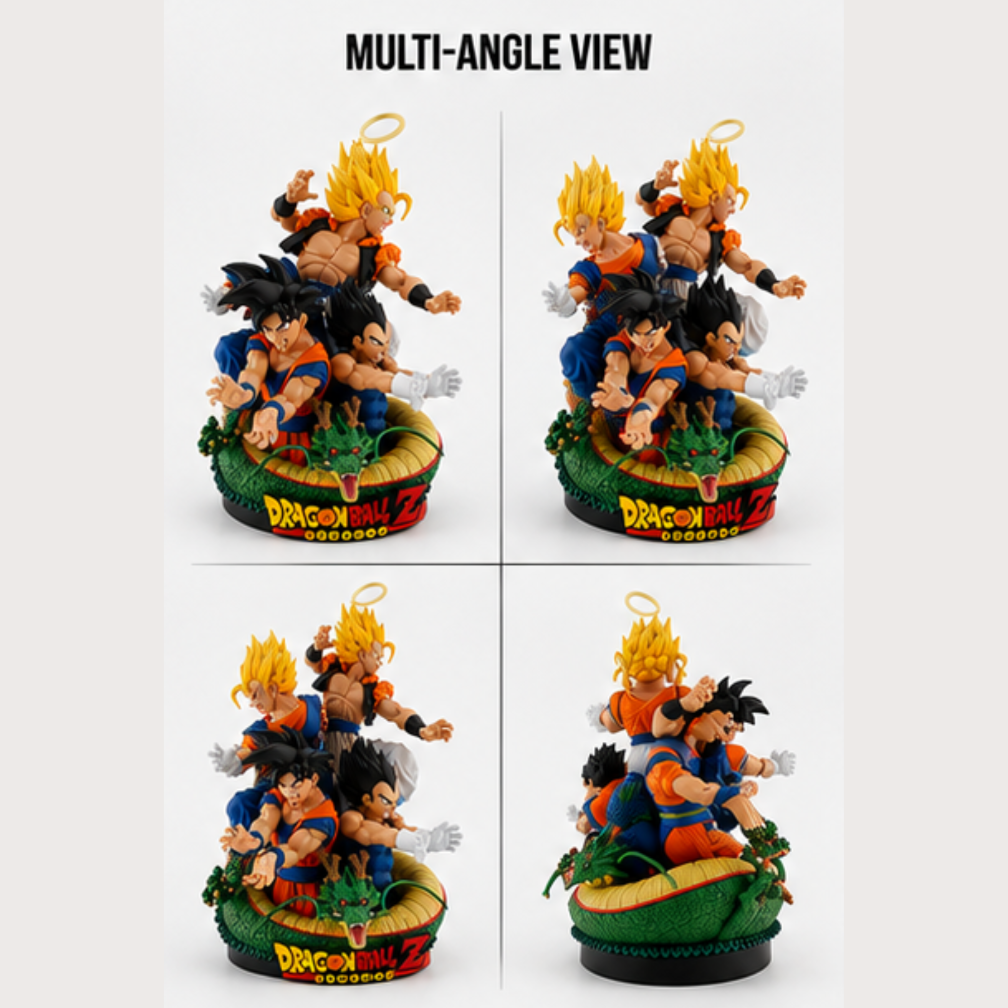 Dragon Ball Z Premium Collectible Figure | Goku, Vegeta, Gogeta & Shenron Statue | 17 cm Anime Display Figure