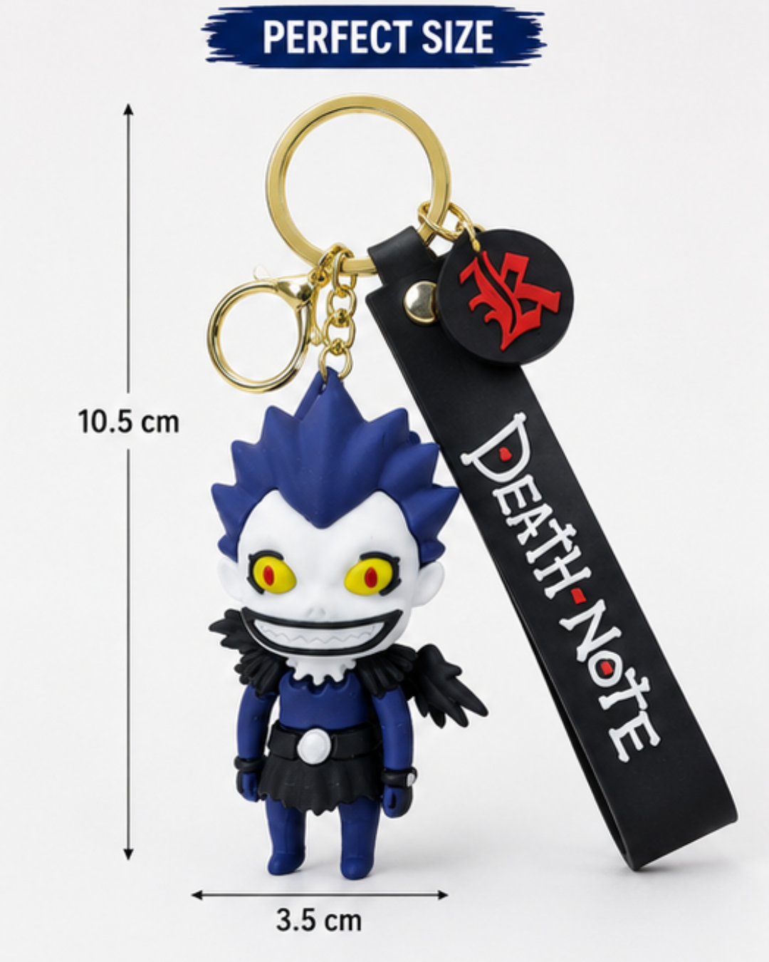 Death Note Ryuk Anime Keychain with Silicone Strap | Premium 3D Rubber Keyring | Cute Collectible Pendant for Bike Keys, Car Keys, Bags & Backpacks | Anime Gift for Fans