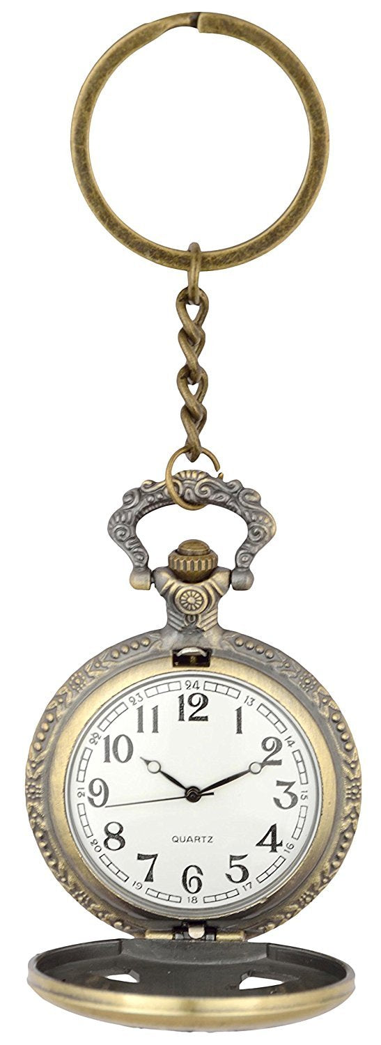 "DAD" Embossed Pocket Watch Keychain