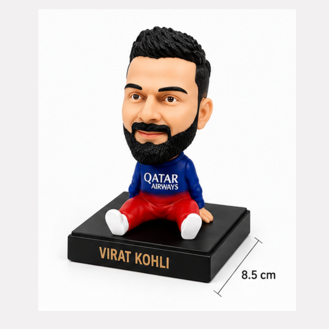 Virat Kohli Bobblehead Dashboard Figurine – Cricket Legend Car Dashboard Showpiece | Premium Collectible Mini Statue for Car, Office Desk & Home Decor