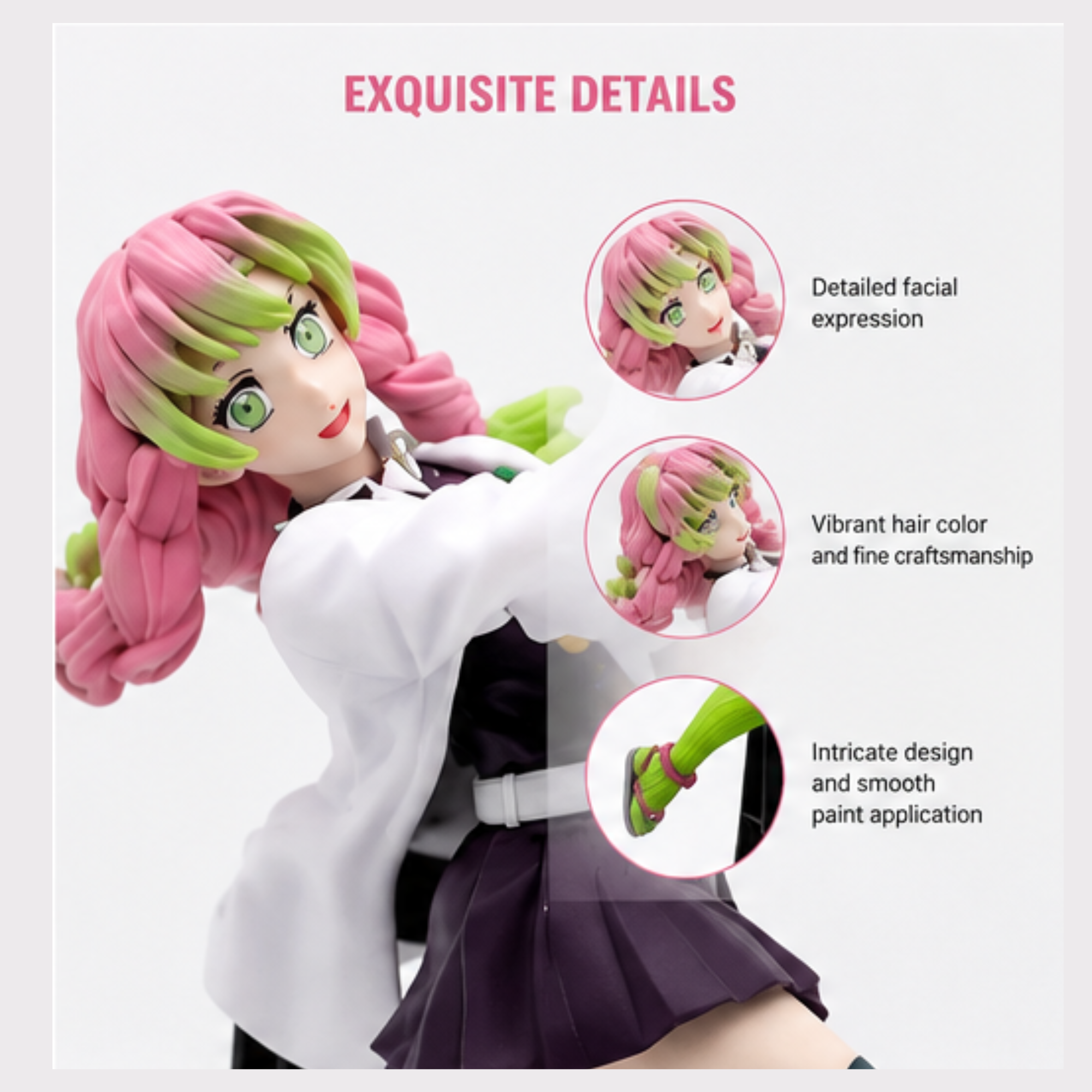 Mitsuri Kanroji Figure (19 cm) – Demon Slayer Anime Collectible Statue | Premium Display Toy