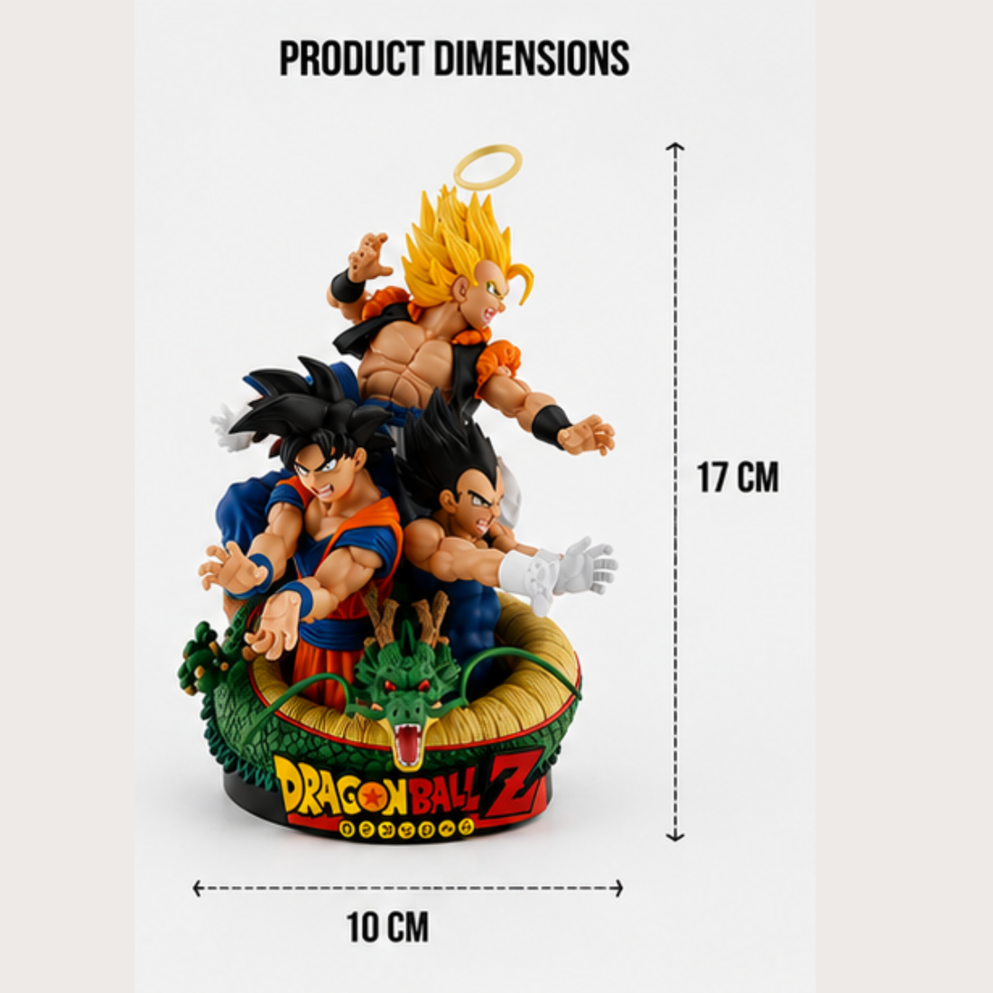 Dragon Ball Z Premium Collectible Figure | Goku, Vegeta, Gogeta & Shenron Statue | 17 cm Anime Display Figure