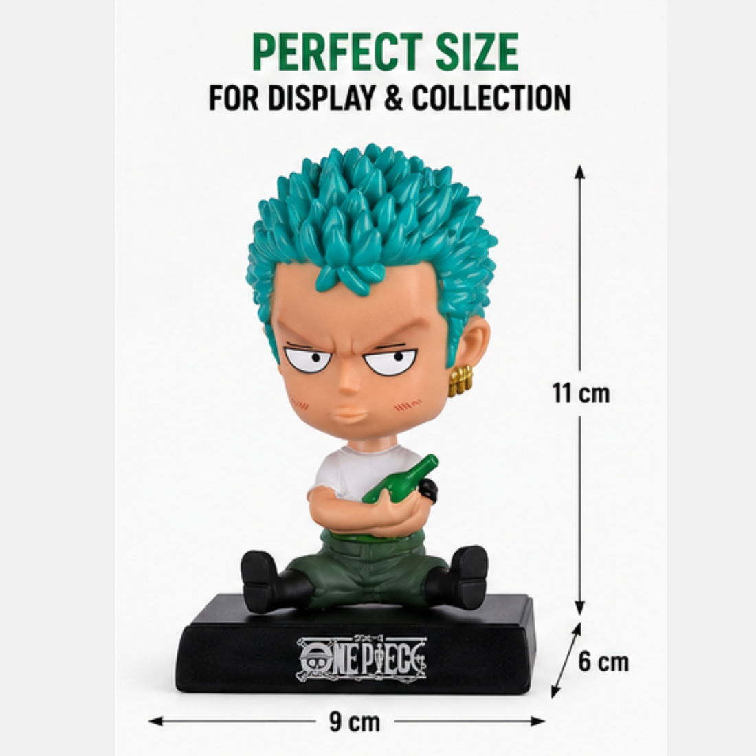 One Piece Roronoa Zoro Chibi Sitting Figure | Premium Anime Collectible PVC Statue | Cute Desk Decor for Fans & Collectors