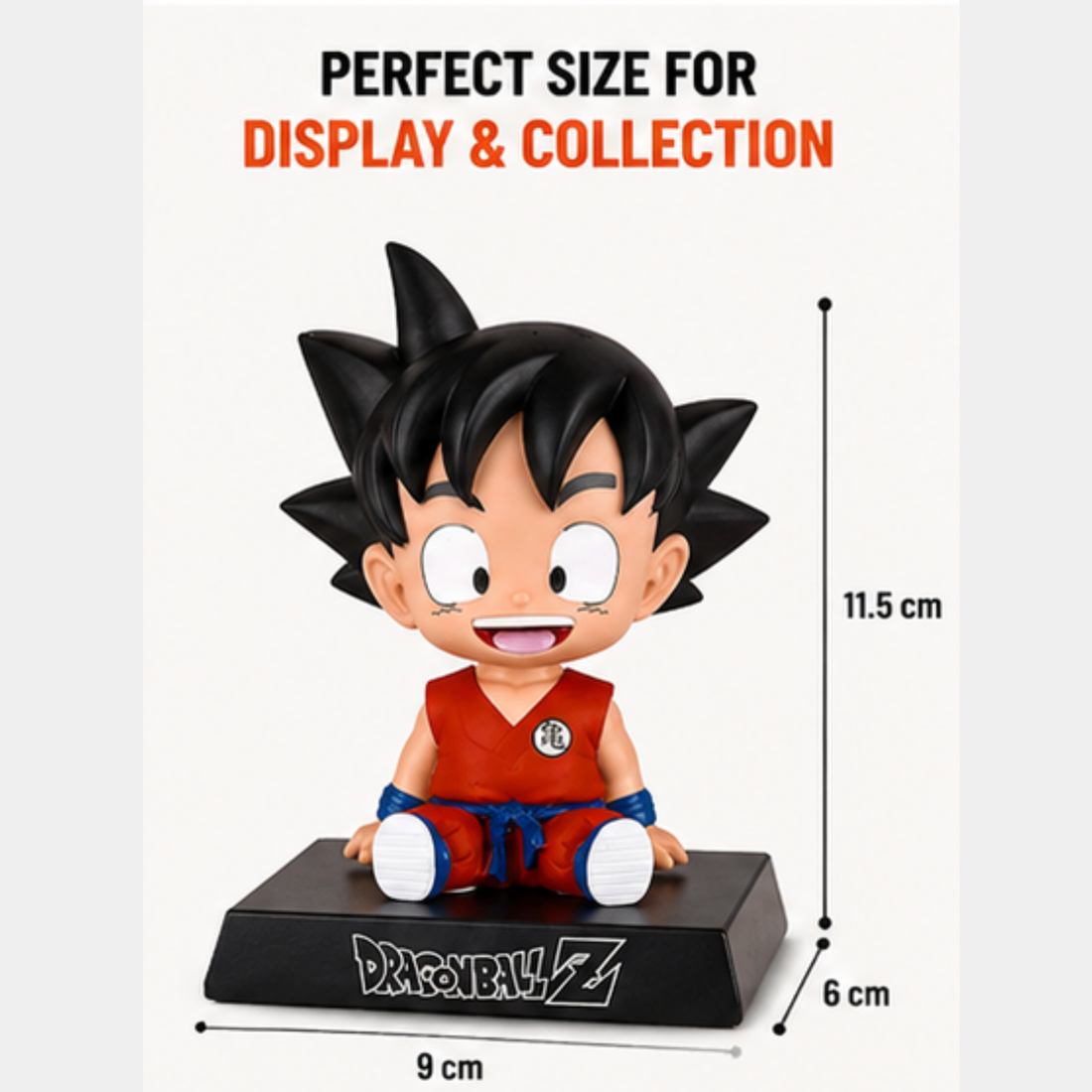 Kid Goku Sitting Figure | Dragon Ball Z Anime Collectible Statue | Premium Desk & Shelf Decor | Cute Chibi Figure for Fans & Collectors