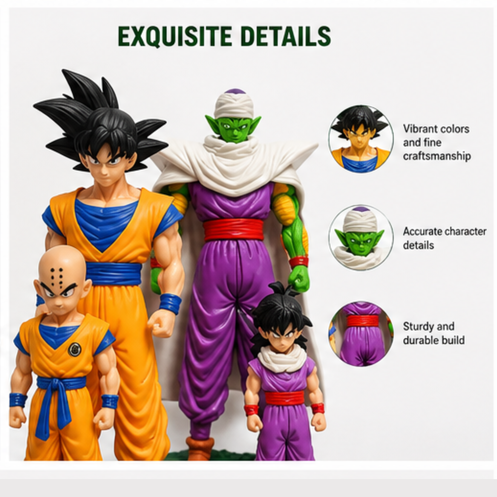 Dragon Ball Z Warriors Mega Figure Set (21.5 cm) – Goku, Vegeta, Gohan, Piccolo & More | Premium Collectible Display