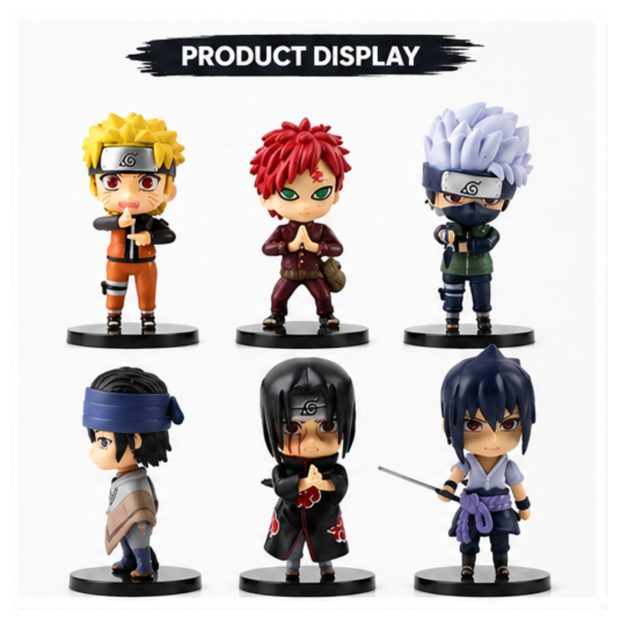 Naruto Mini Figure Set of 6 – Anime Character Collectibles | Premium Desk Display Toys (9-10 CM)