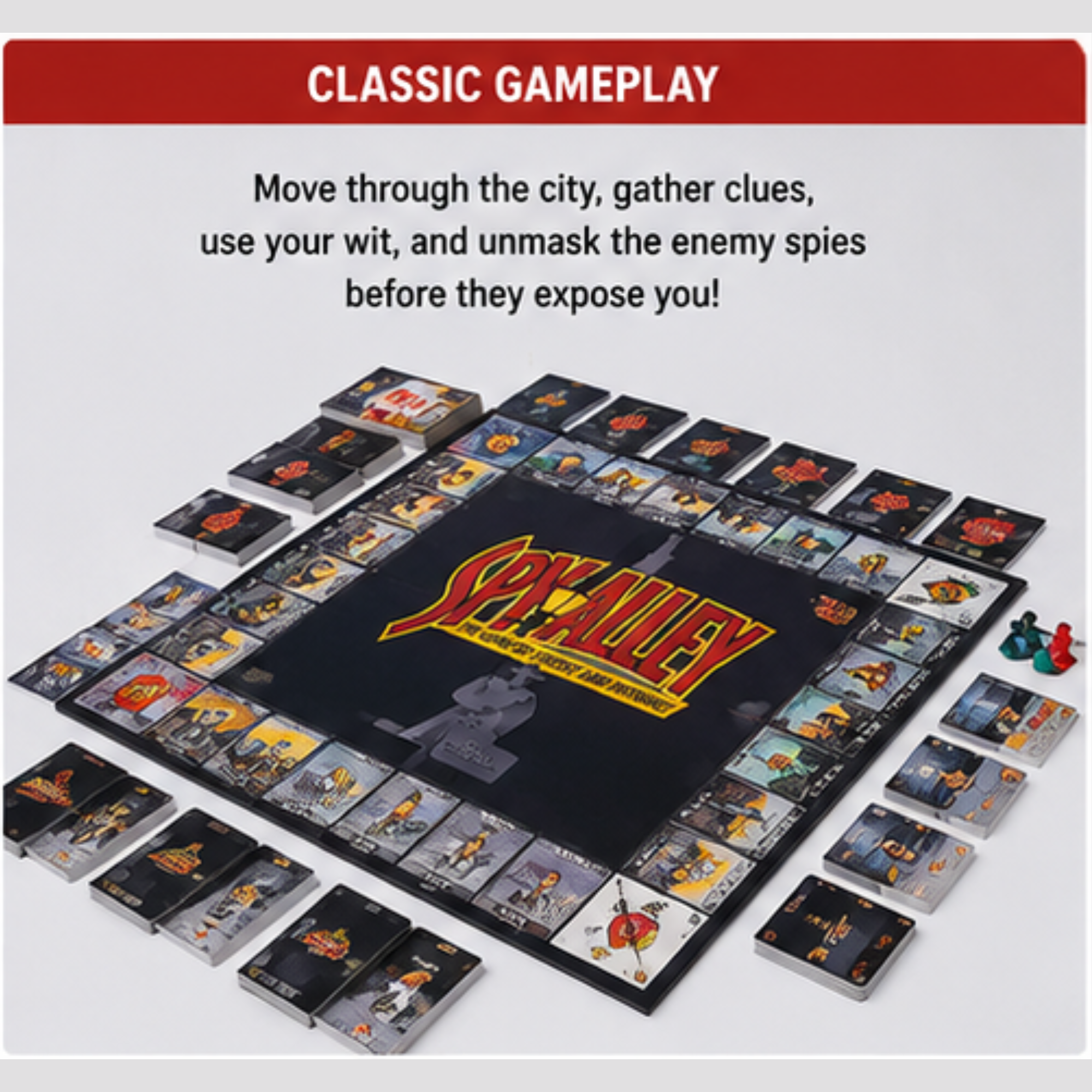 Spy Alley Strategy Board Game | Classic Family Deduction & Mystery Game for 2–6 Players