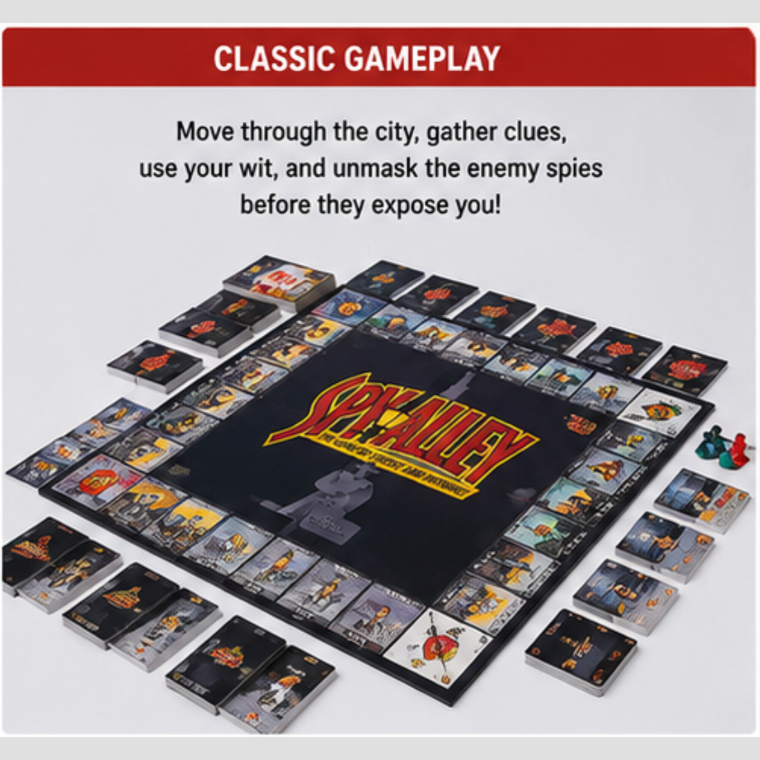 Spy Alley Strategy Board Game | Classic Family Deduction & Mystery Game for 2–6 Players