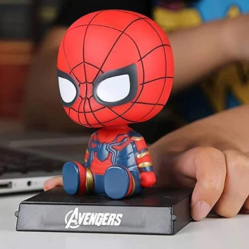 Spider Hero Bobblehead Car Dashboard Figure | Cute Superhero Wobble Head Toy | Desk Decor, Car Dashboard Accessory & Gift for Kids and Collectors