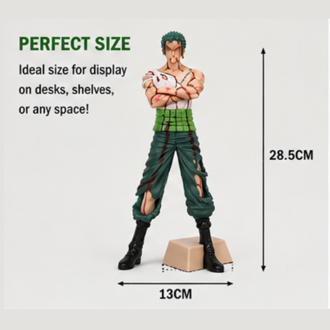 Roronoa Zoro Battle Damage Figure (28.5 cm) – One Piece Anime Collectible Statue | Premium Display Piece