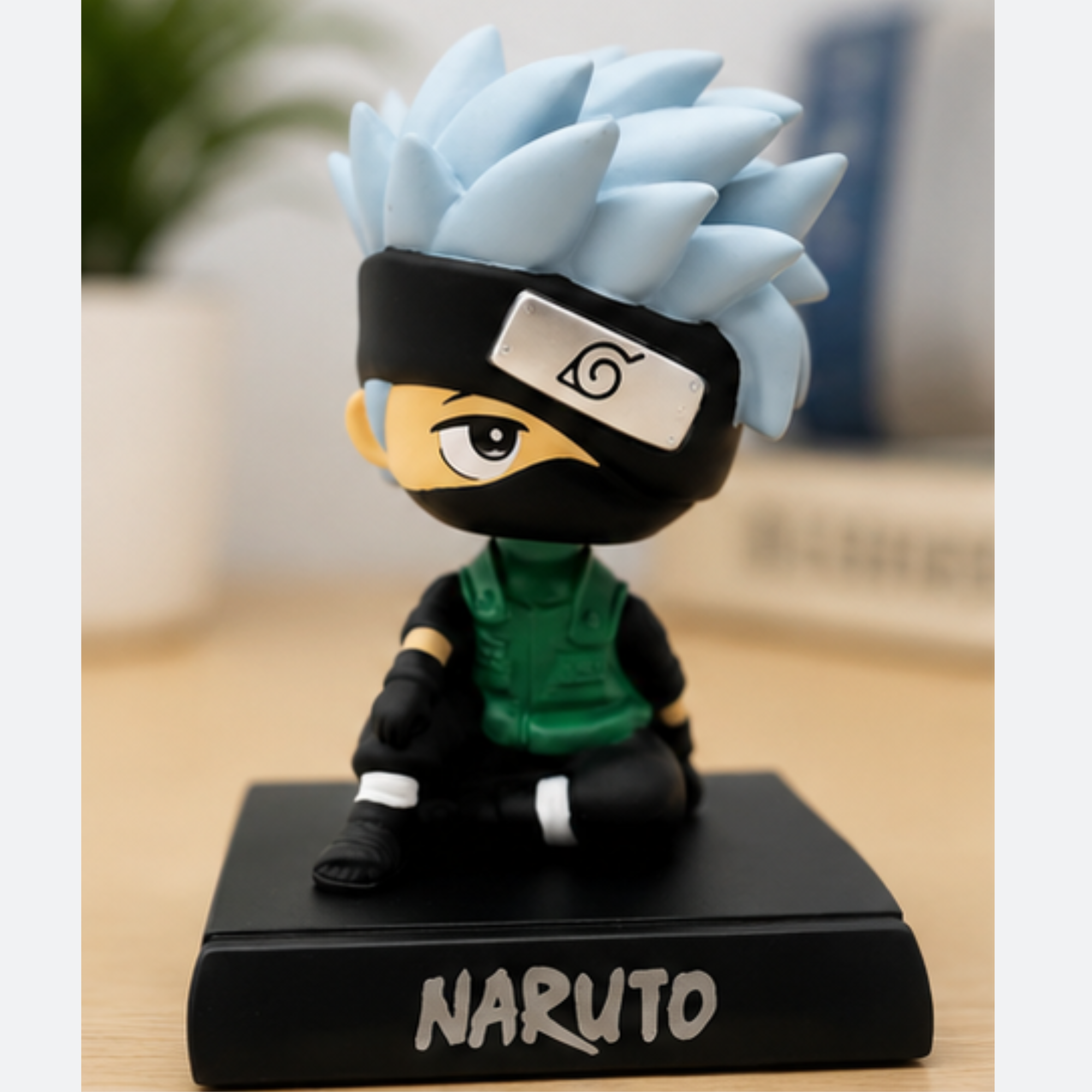 Kakashi Hatake Bobblehead Mobile Stand | Naruto Dashboard & Desk Decor Figure | Anime Phone Holder Collectible