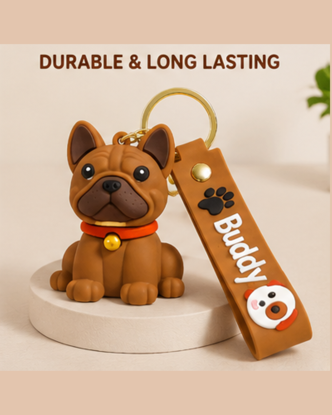 Cute Animal Puppy & Dog Silicone Keychain | Random Color & Design | Soft Rubber Key Ring for Bags, Keys & Gifts