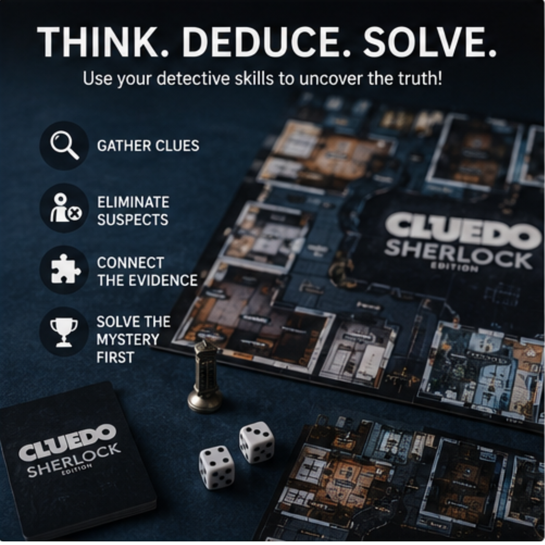 Cluedo Sherlock Edition Mystery Board Game | Classic Detective Strategy Game for Family Game Nights
