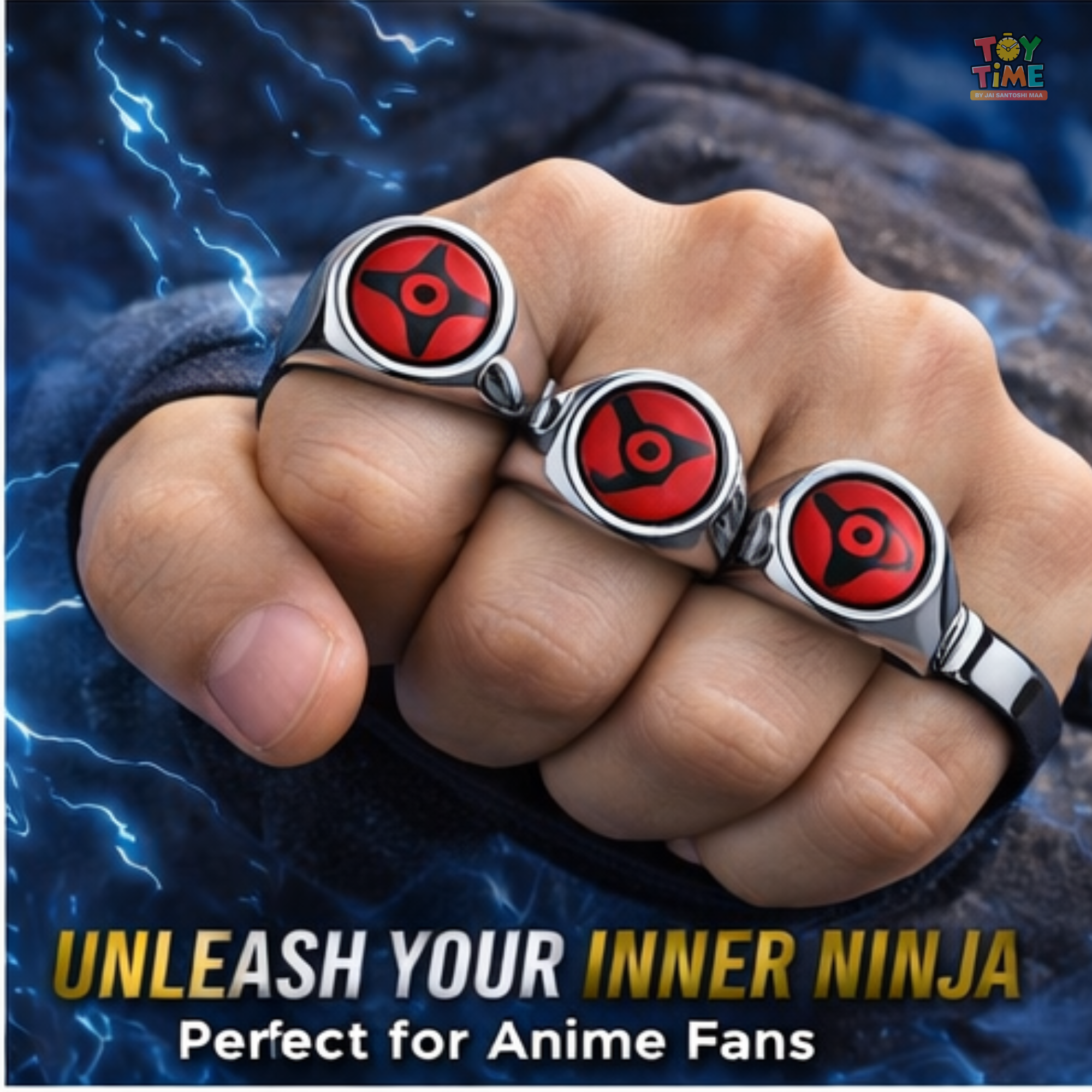 10 Pcs Naruto Akatsuki Ring Set