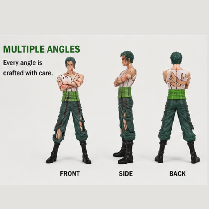 Roronoa Zoro Battle Damage Figure (28.5 cm) – One Piece Anime Collectible Statue | Premium Display Piece