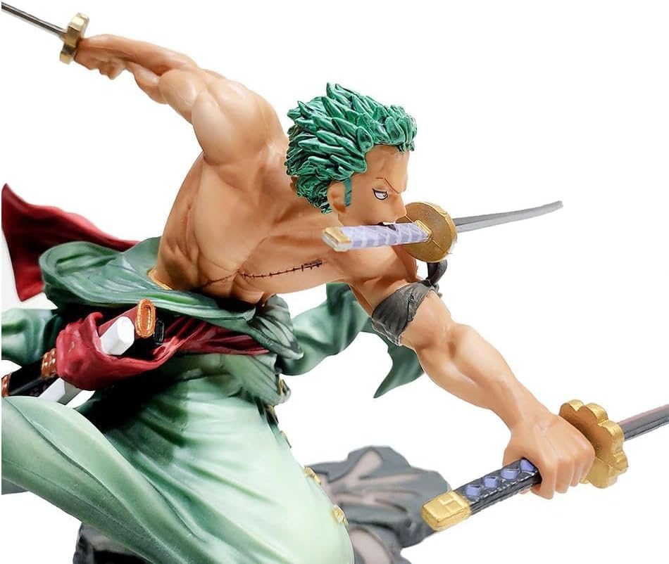 Zoro Action Figure, 2 Changeable Heads (19 CM)